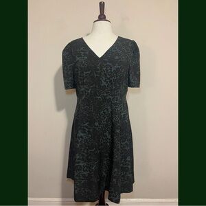 Lark & Ro Green Leopard Print Dress